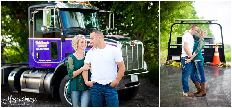 champaign il tow truck engagement session