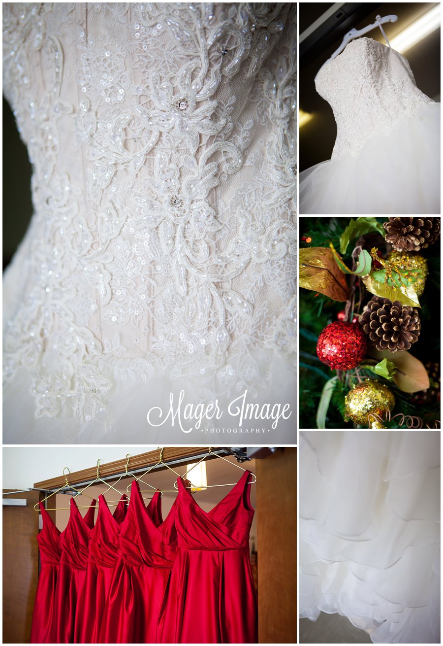 christmas decorations and beautiful lace bodice