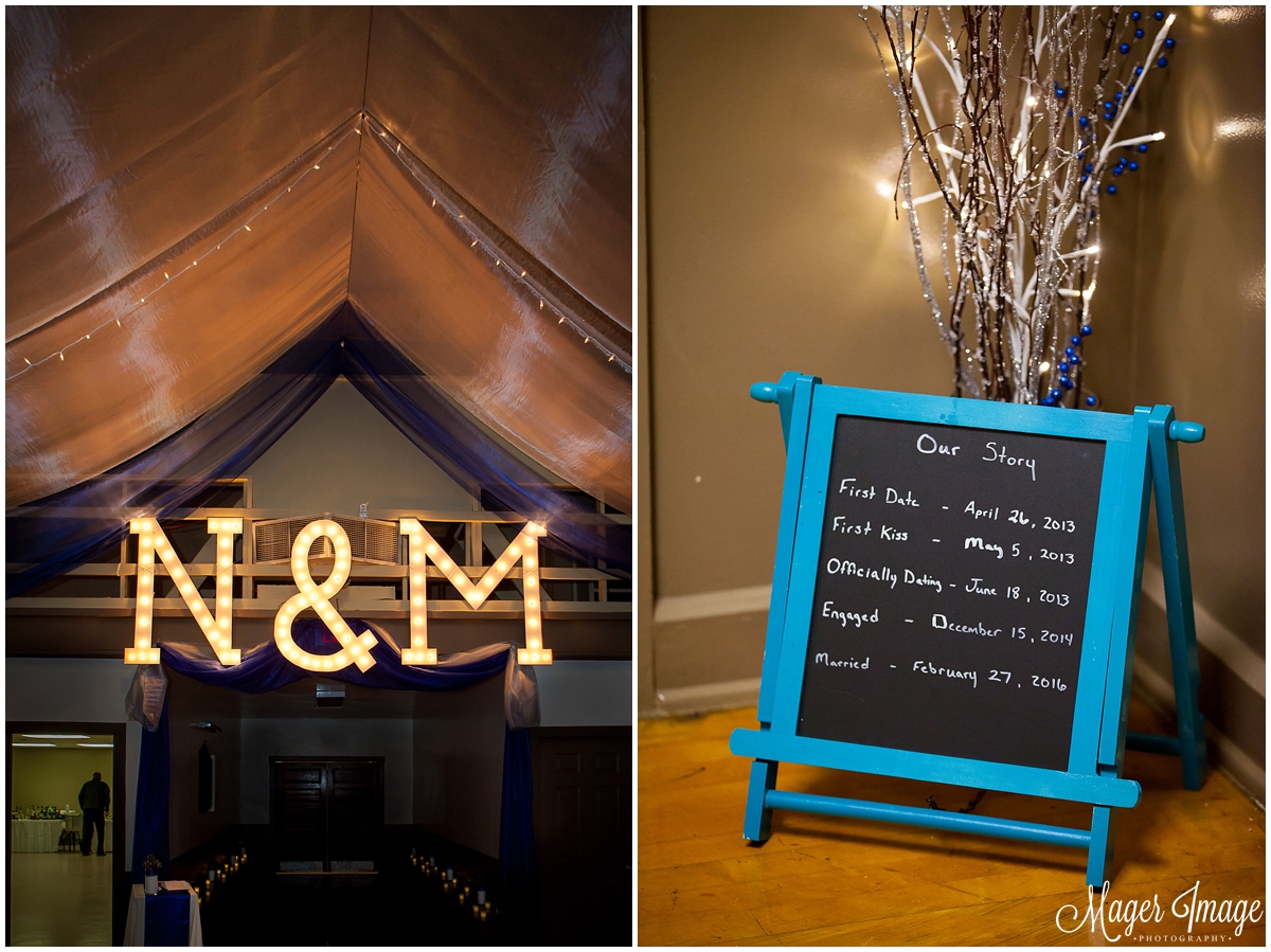 wedding reception decor lighted letters