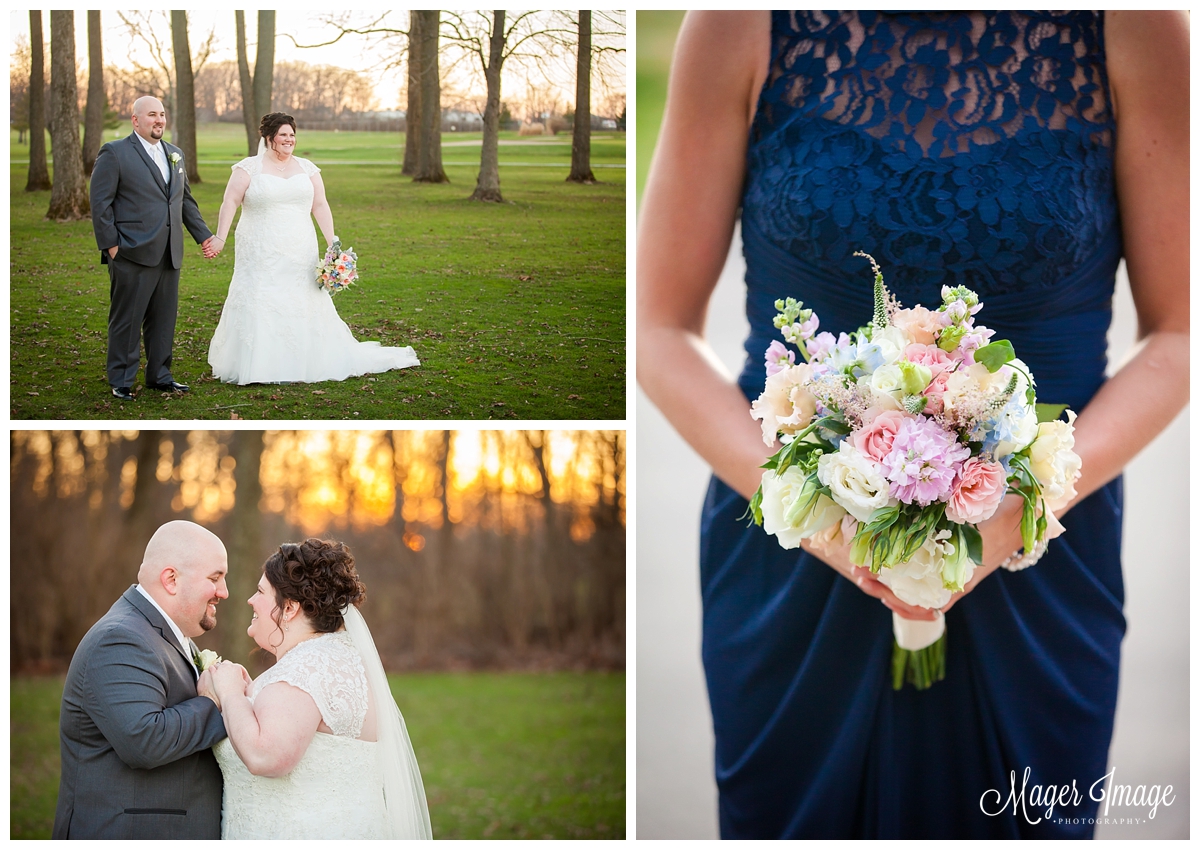 gorgeous sunset light for bride and groom