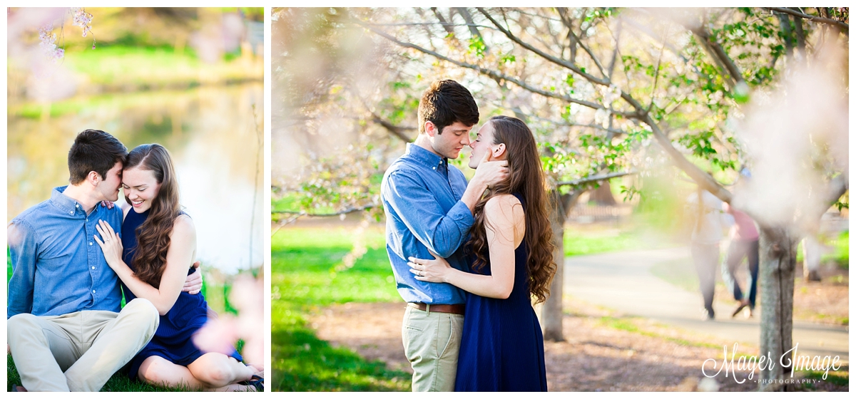 spring time engagement photos