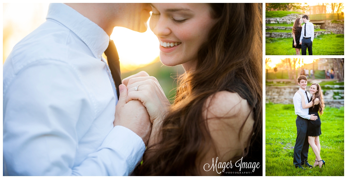 formal engagement photos in black dress