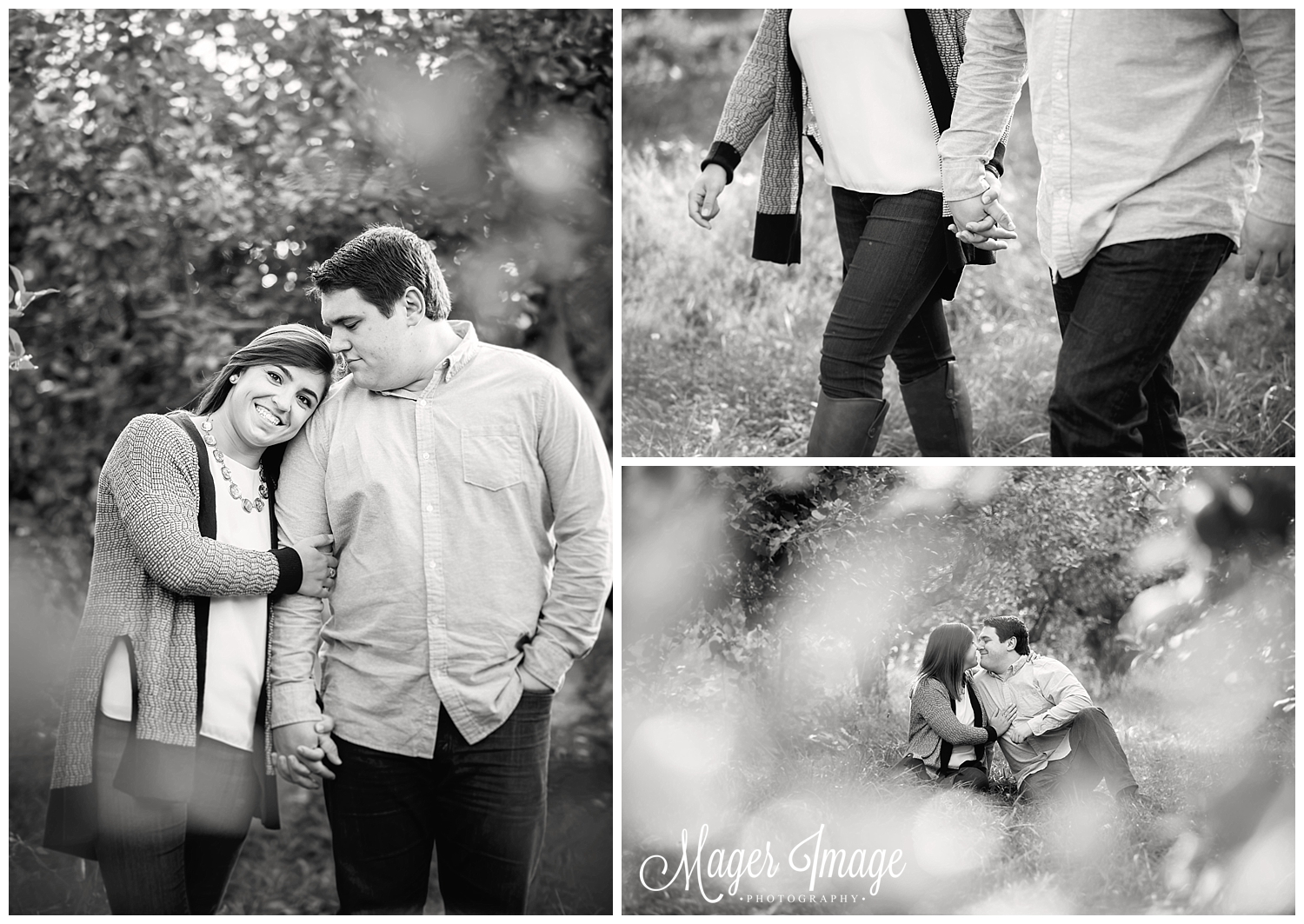black and white engagement session