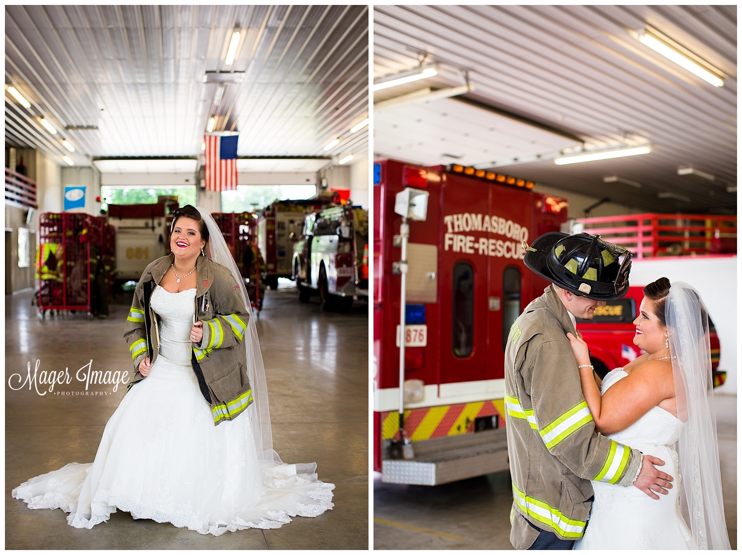 fire fighting wedding photos