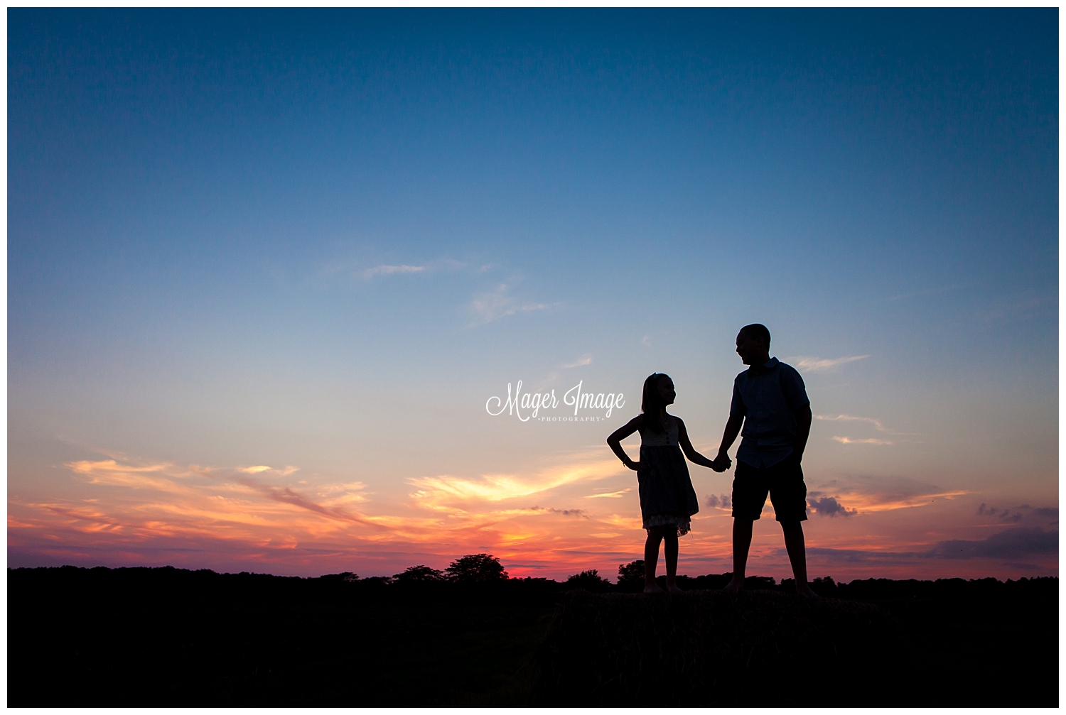 brother and sister silhouette 