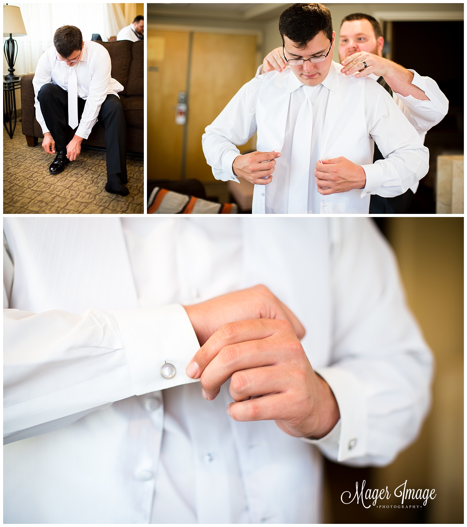 groom prepares for wedding