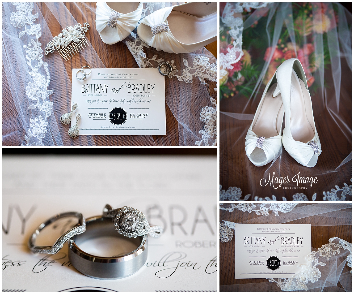 bridal details shoes invites florals