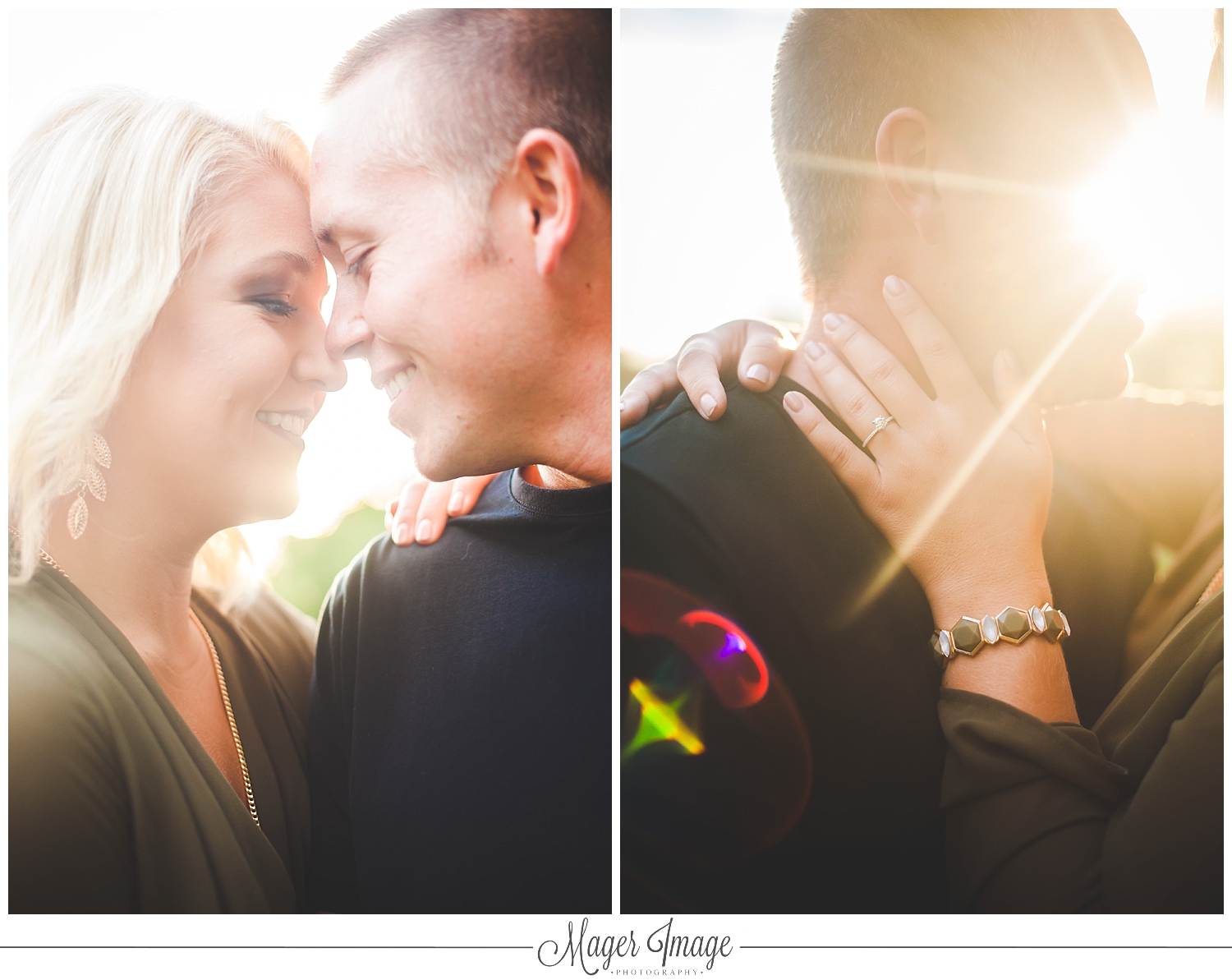 sun flare engagement sessions olive dress