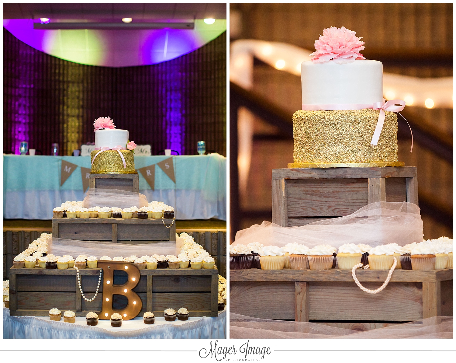 pink gold rustic vintage wedding cake inspiration