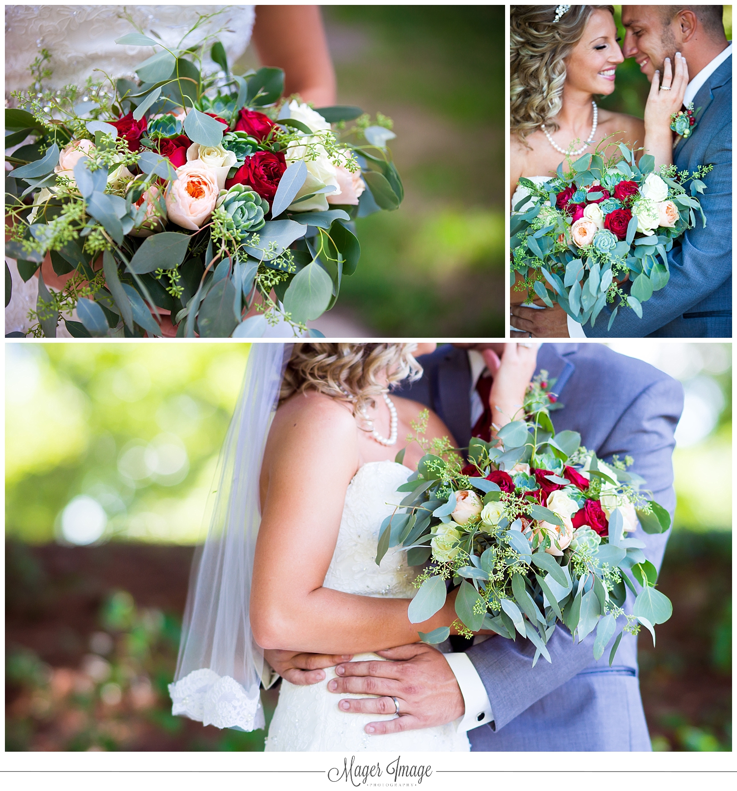 green red bridal bouquet inspiration