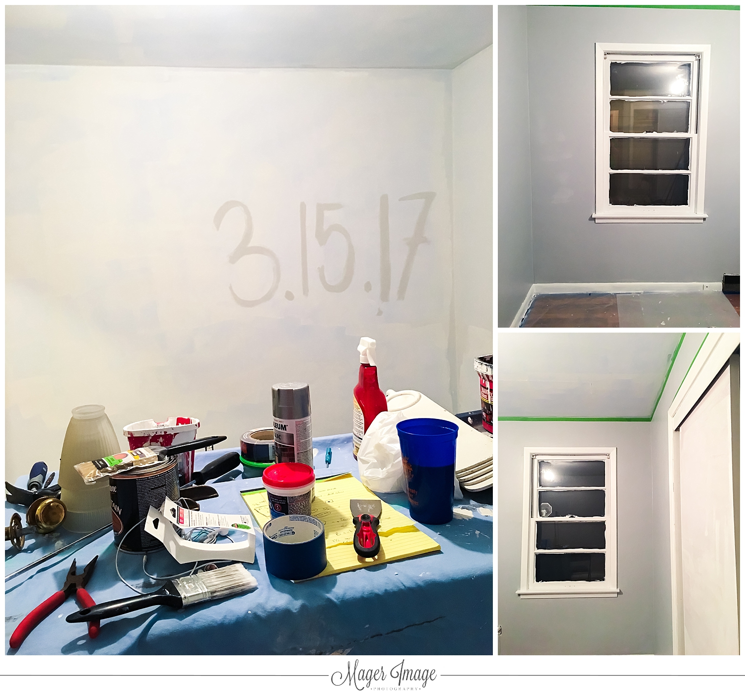 primed walls before during after house renovations