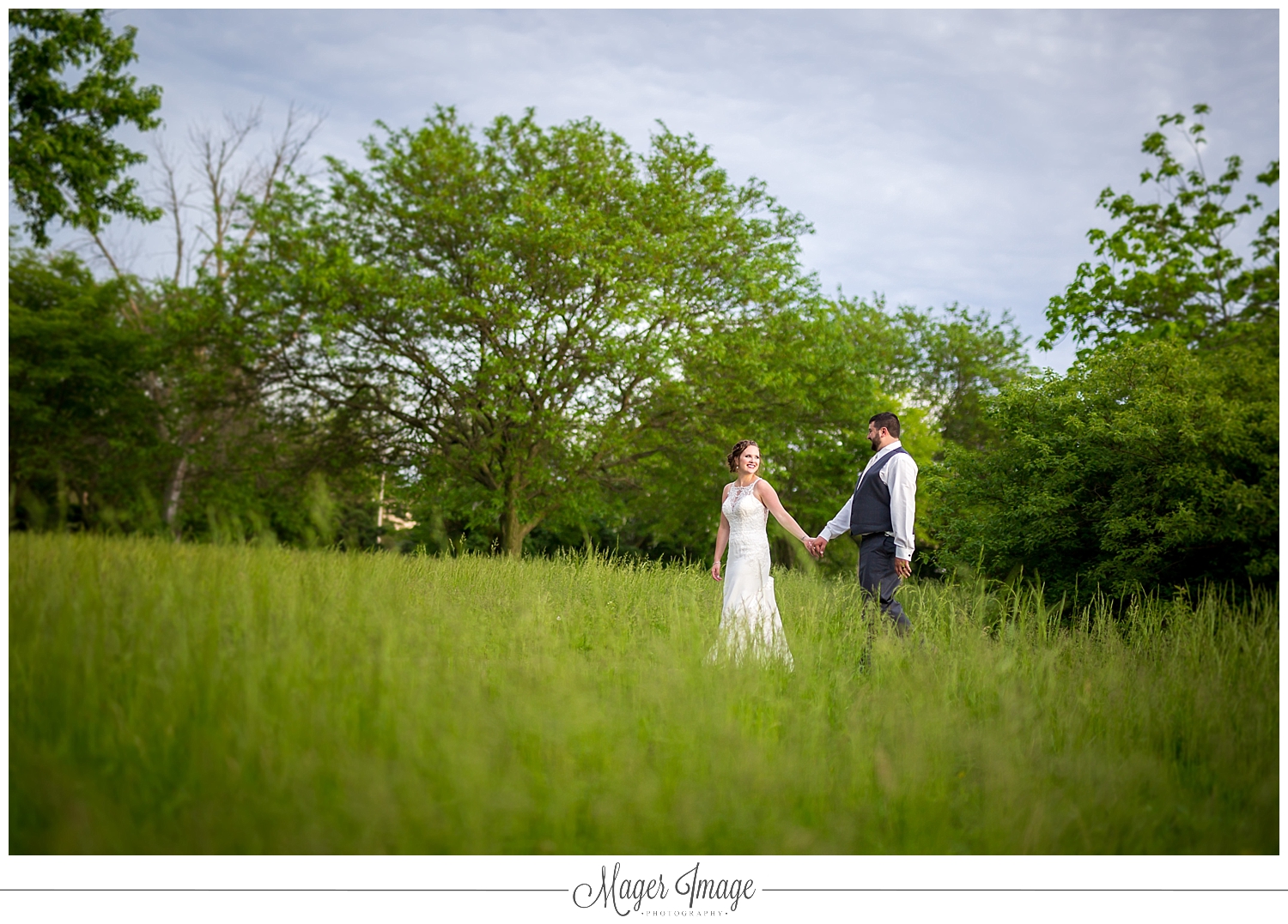 bride groom meadow prairie grass trees