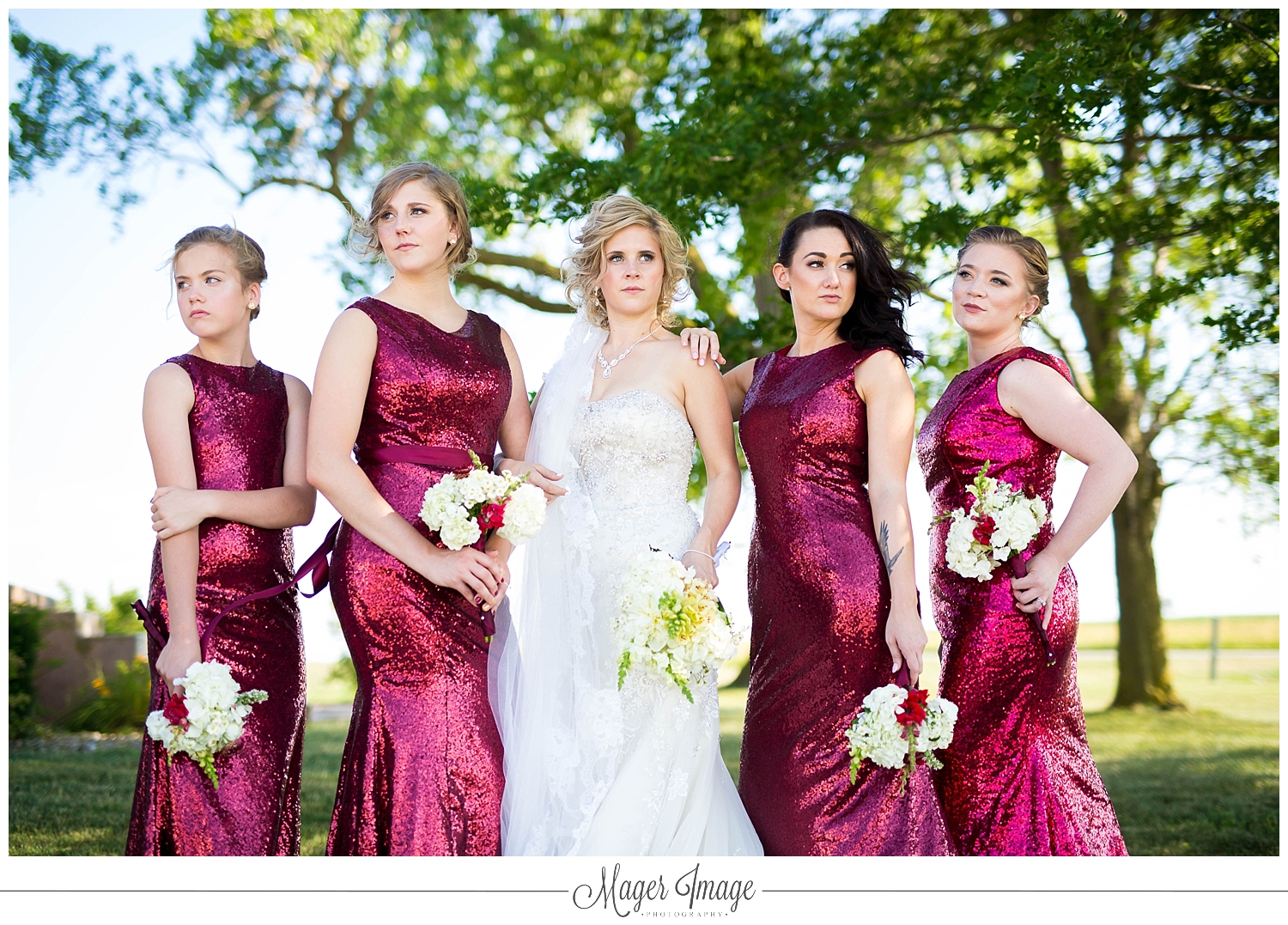 burgundy sequin bridesmaids dresses