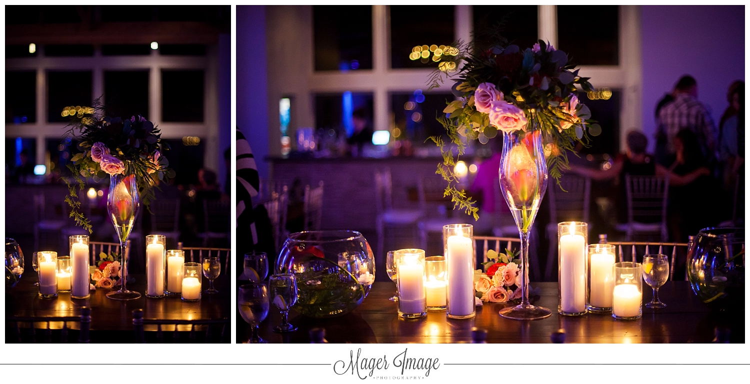 candlelit reception decor night vases