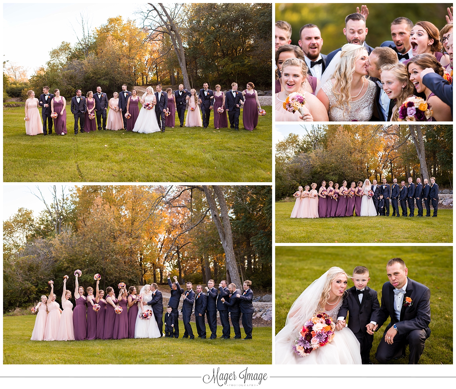 bridal party purple fall blush
