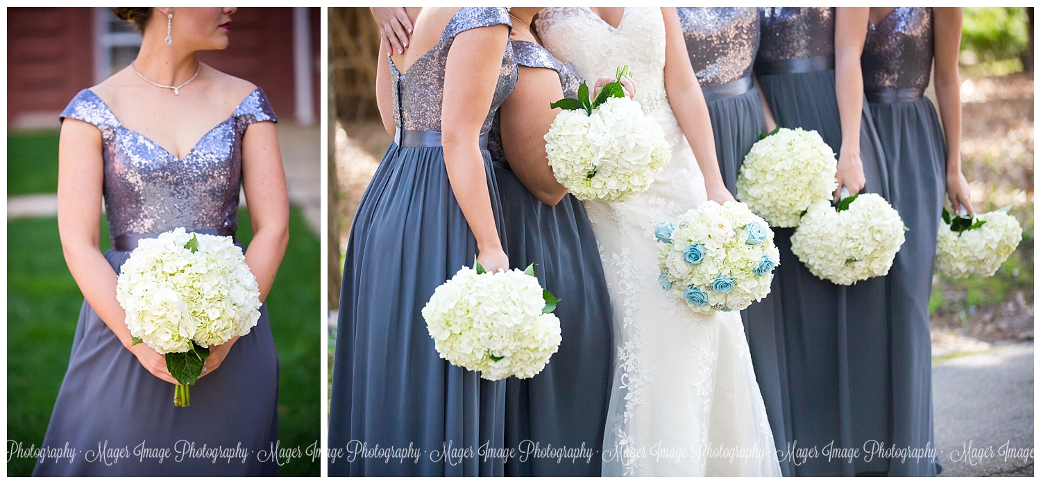 silver blue wedding bouquets