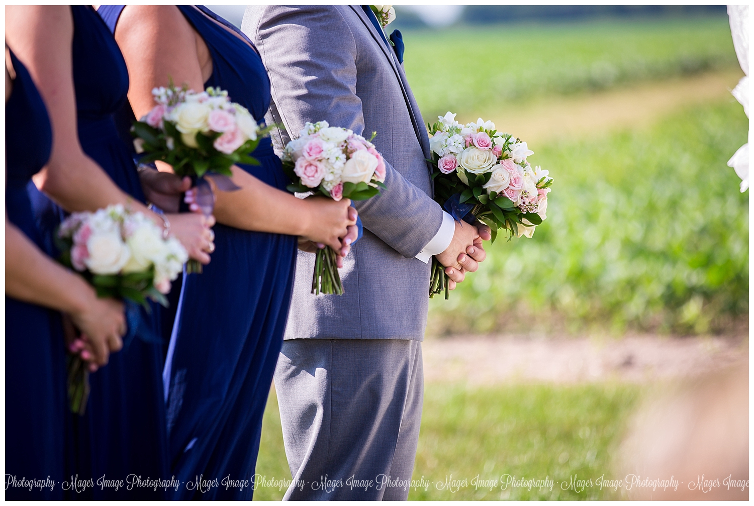 male maid of honor man flowers ceremony