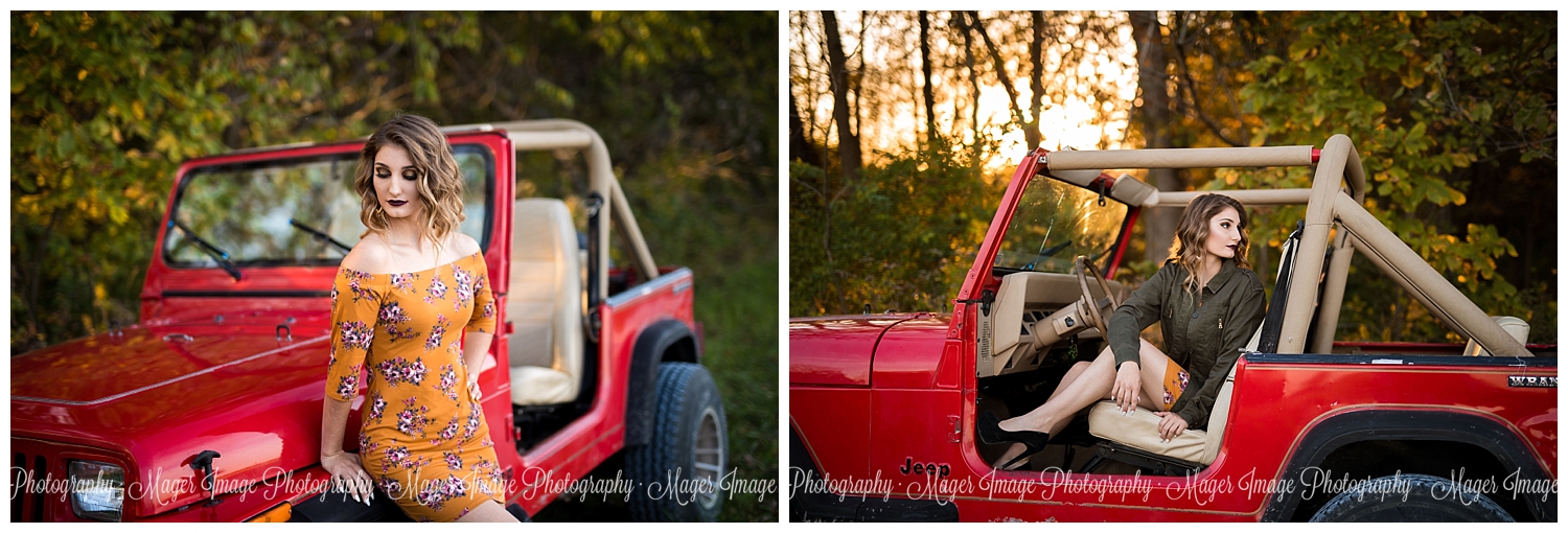 jeep red topless senior pictures