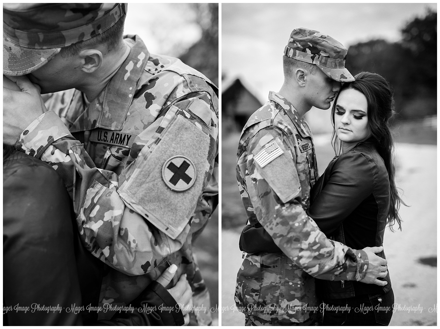 black white military kiss photo