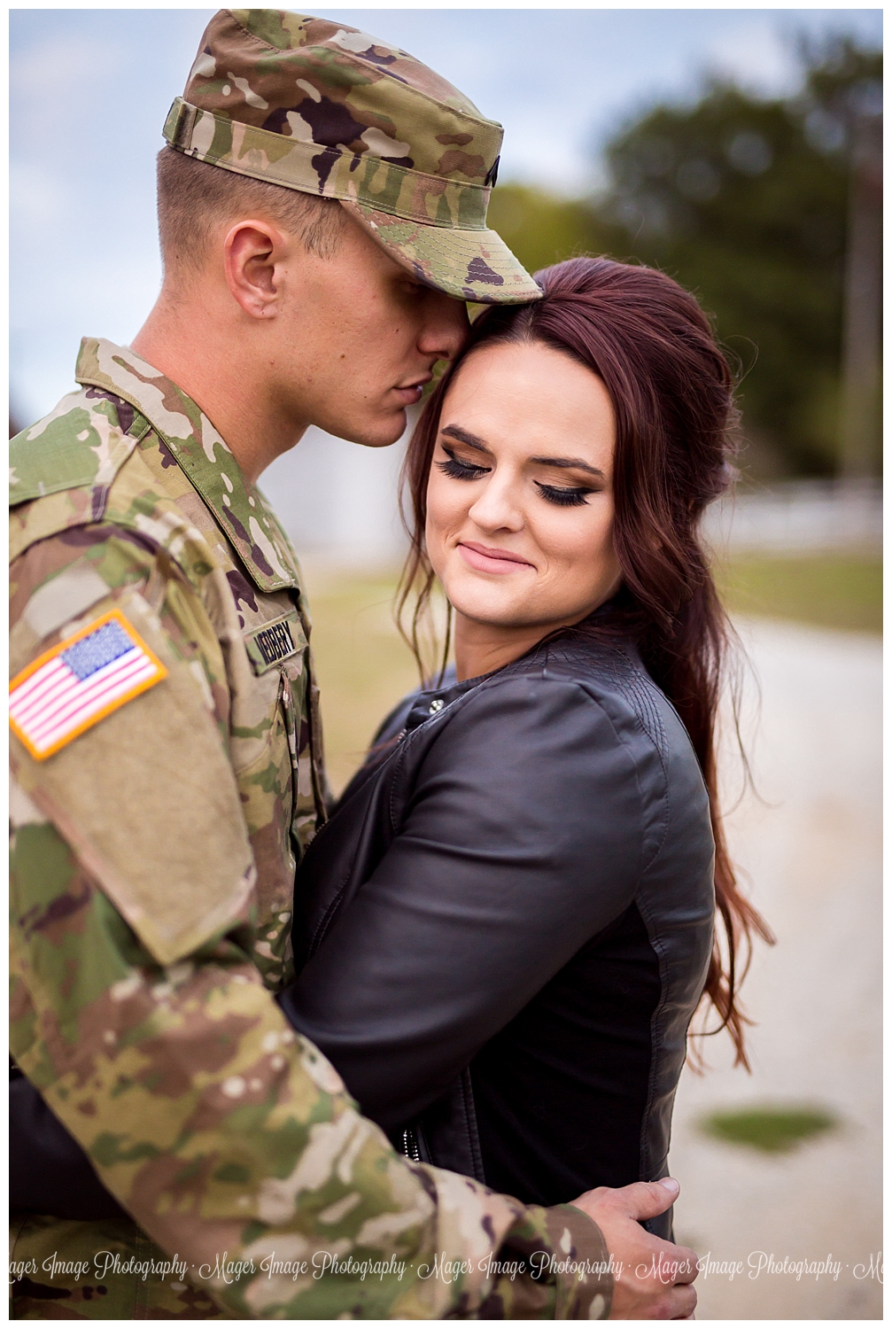 army snuggles husband wife military