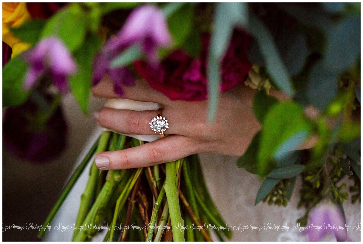 styled shoot flowers by kristine wedding ring details
