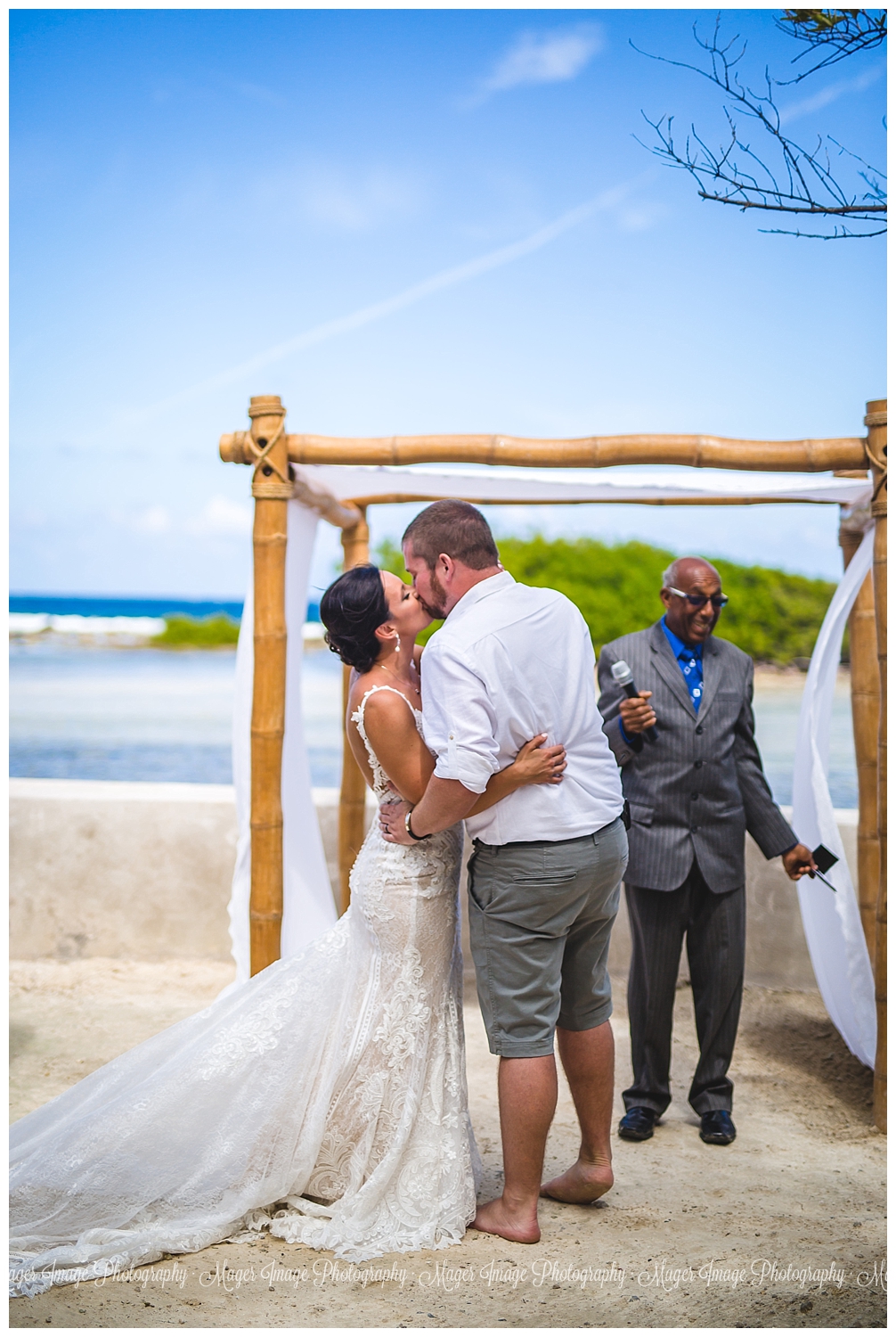 first kiss husband wife jamaica wedding