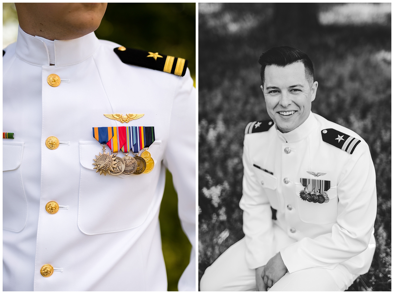 military wedding photographer groom navy