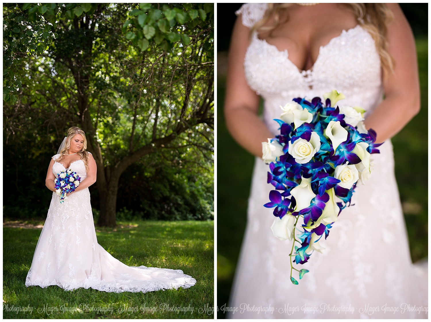 purple blue rustic wedding