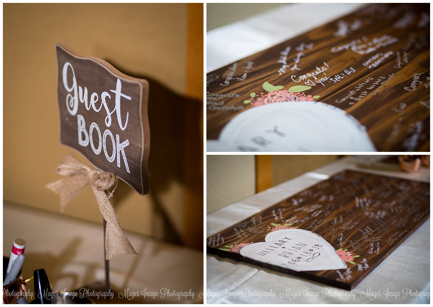 rustic wedding decor guest book"