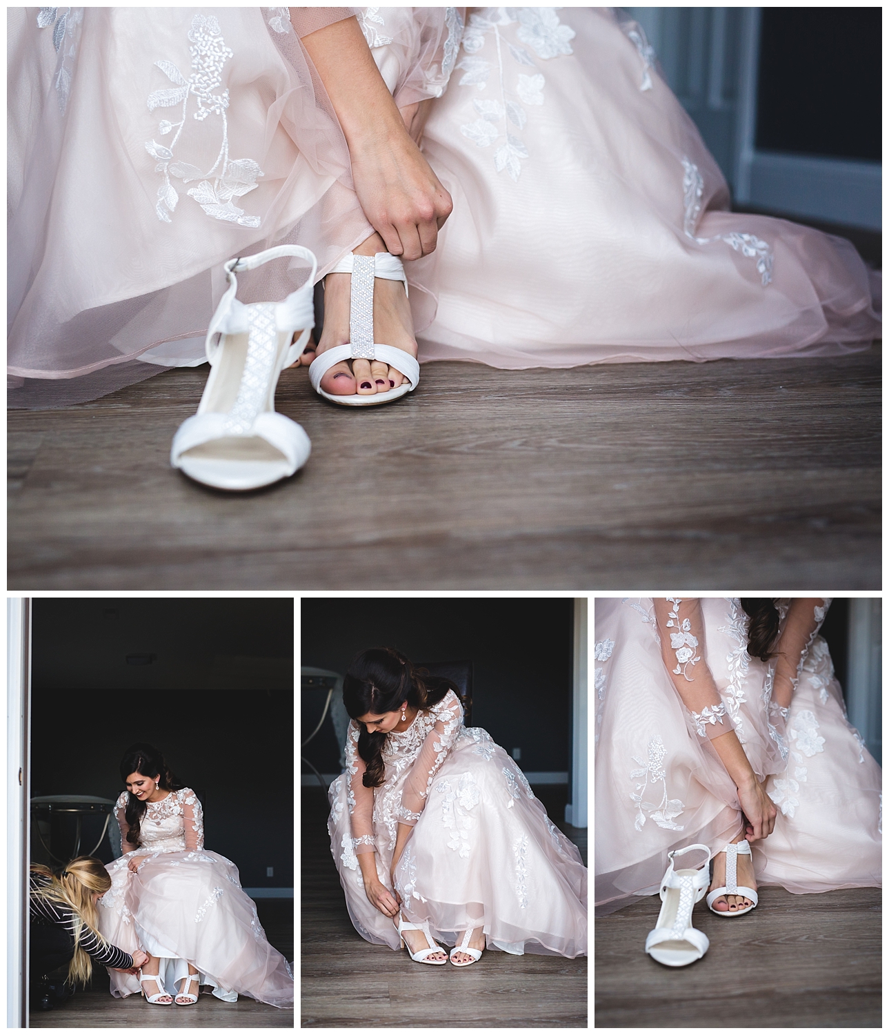 bridal morning shoes wedding day