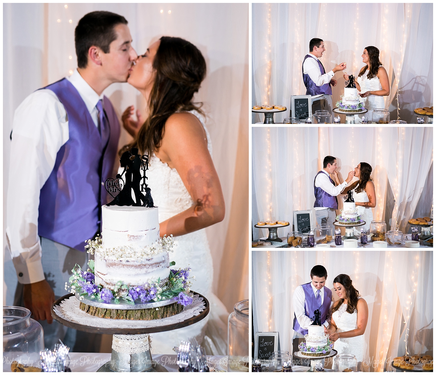 cake cutting bride groom elopement