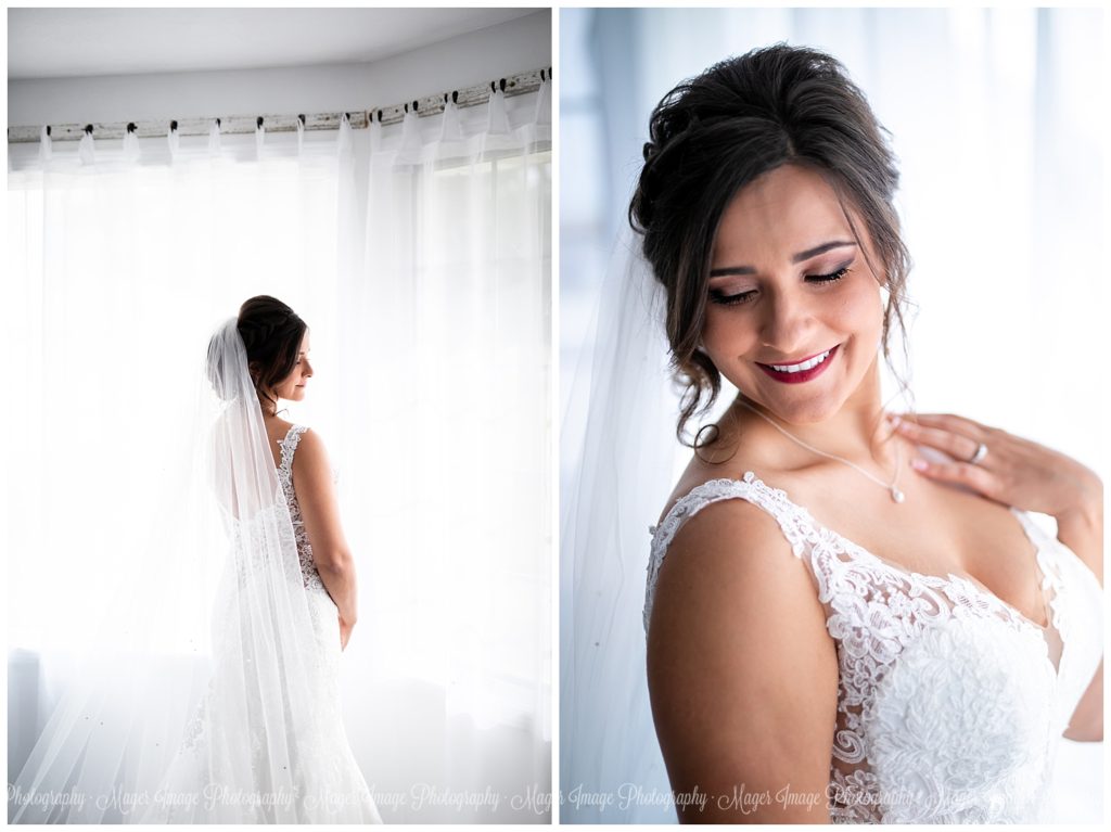 bride window lace dress
