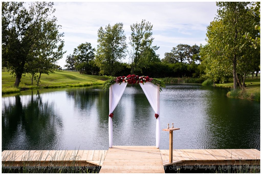 outdoor ceremony pond dock location