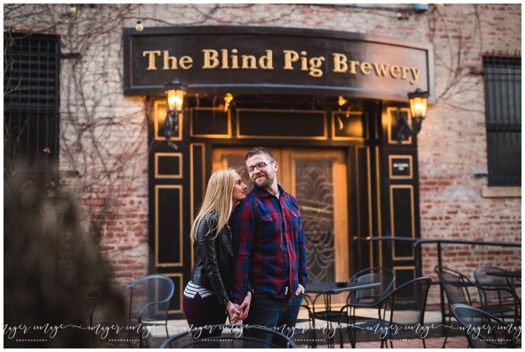 blind pig brewery engagement pics