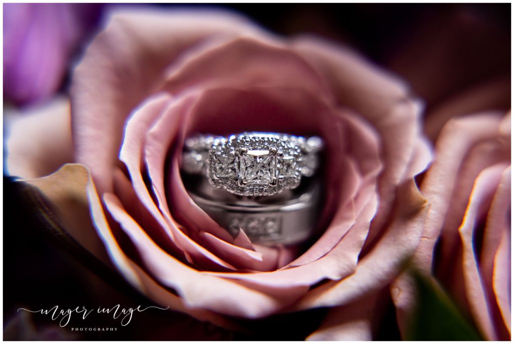rose ring shot custom wedding bands