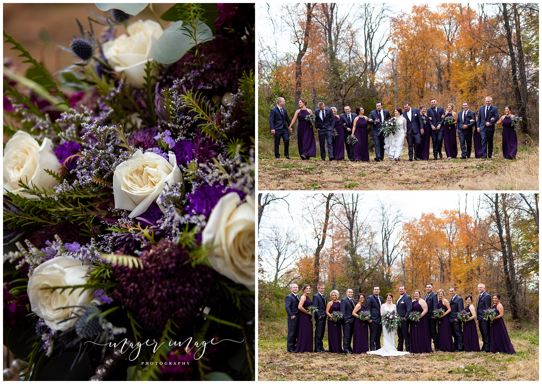 purple plum grey wedding fall colors