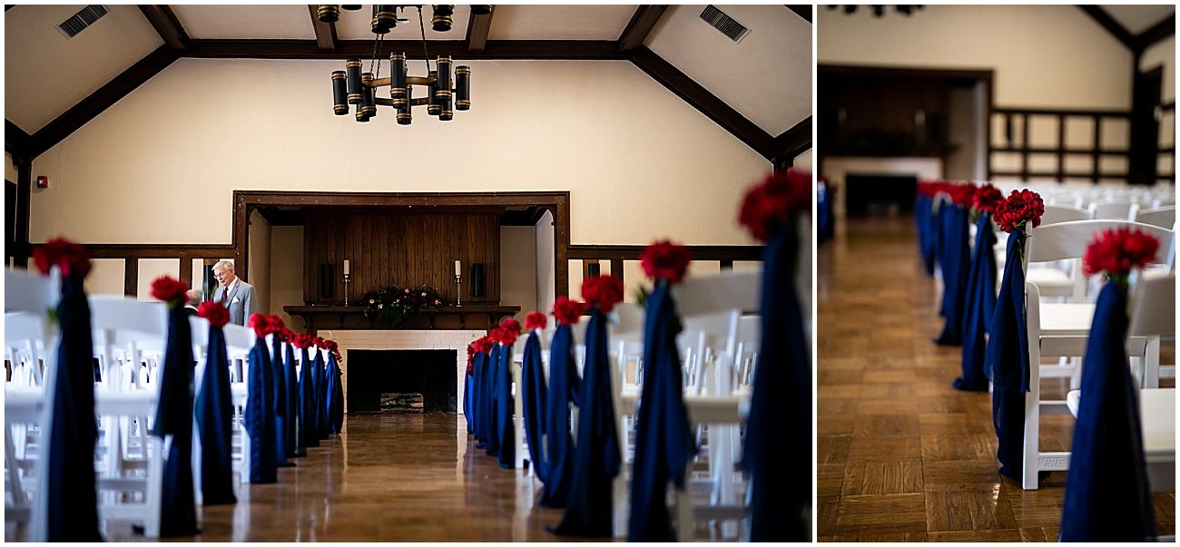 navy and red wedding details