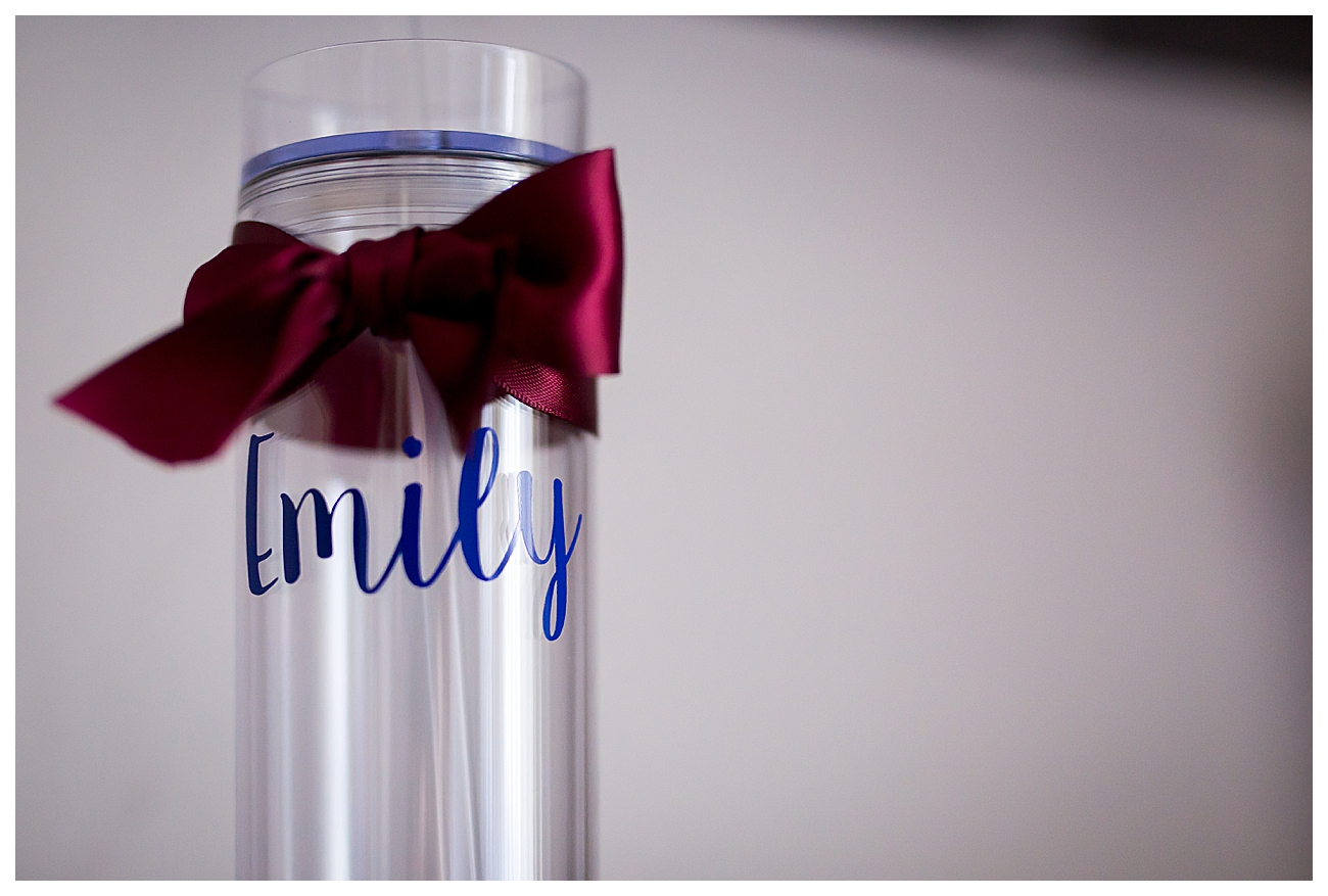 maroon and navy personalized bridesmaid tervis