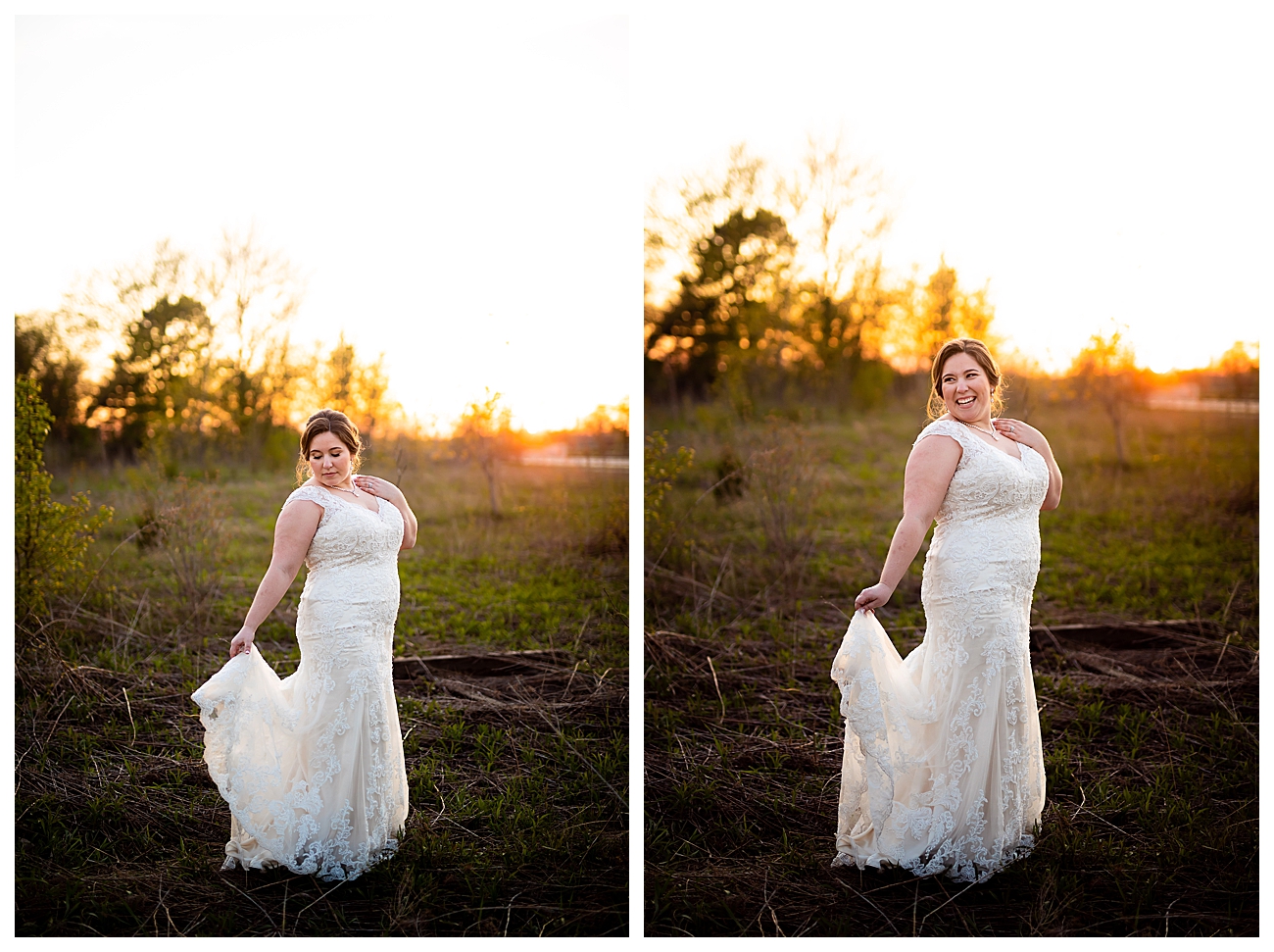 sunset bride portraits