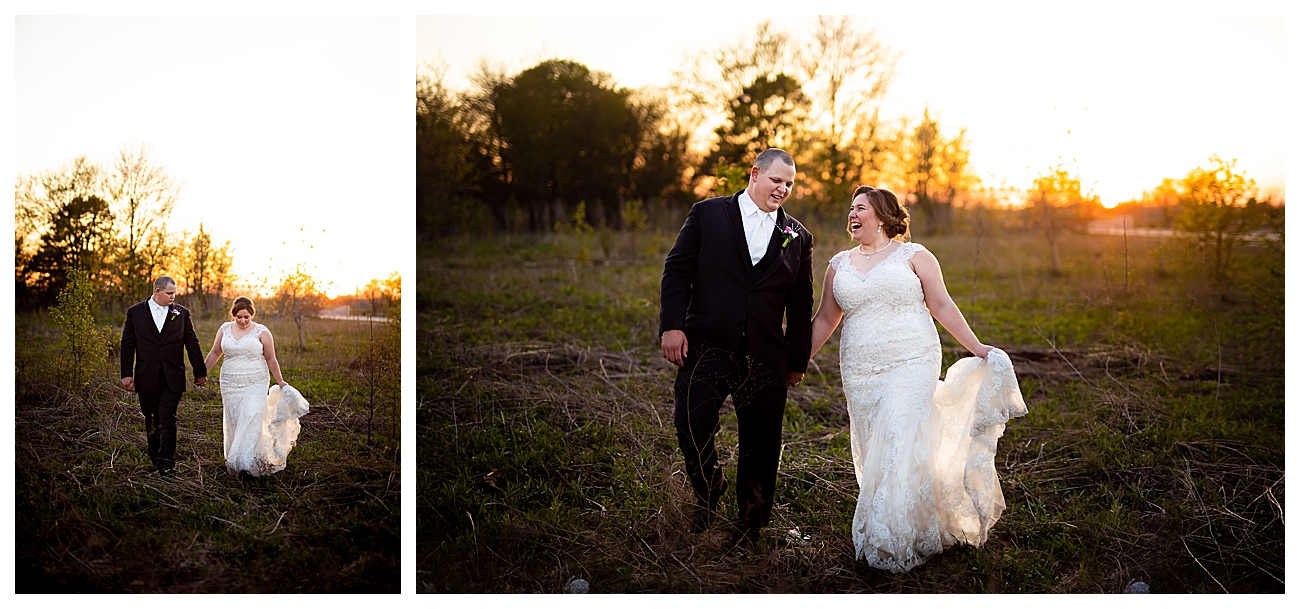 bride and groom sunset bridals homer glen
