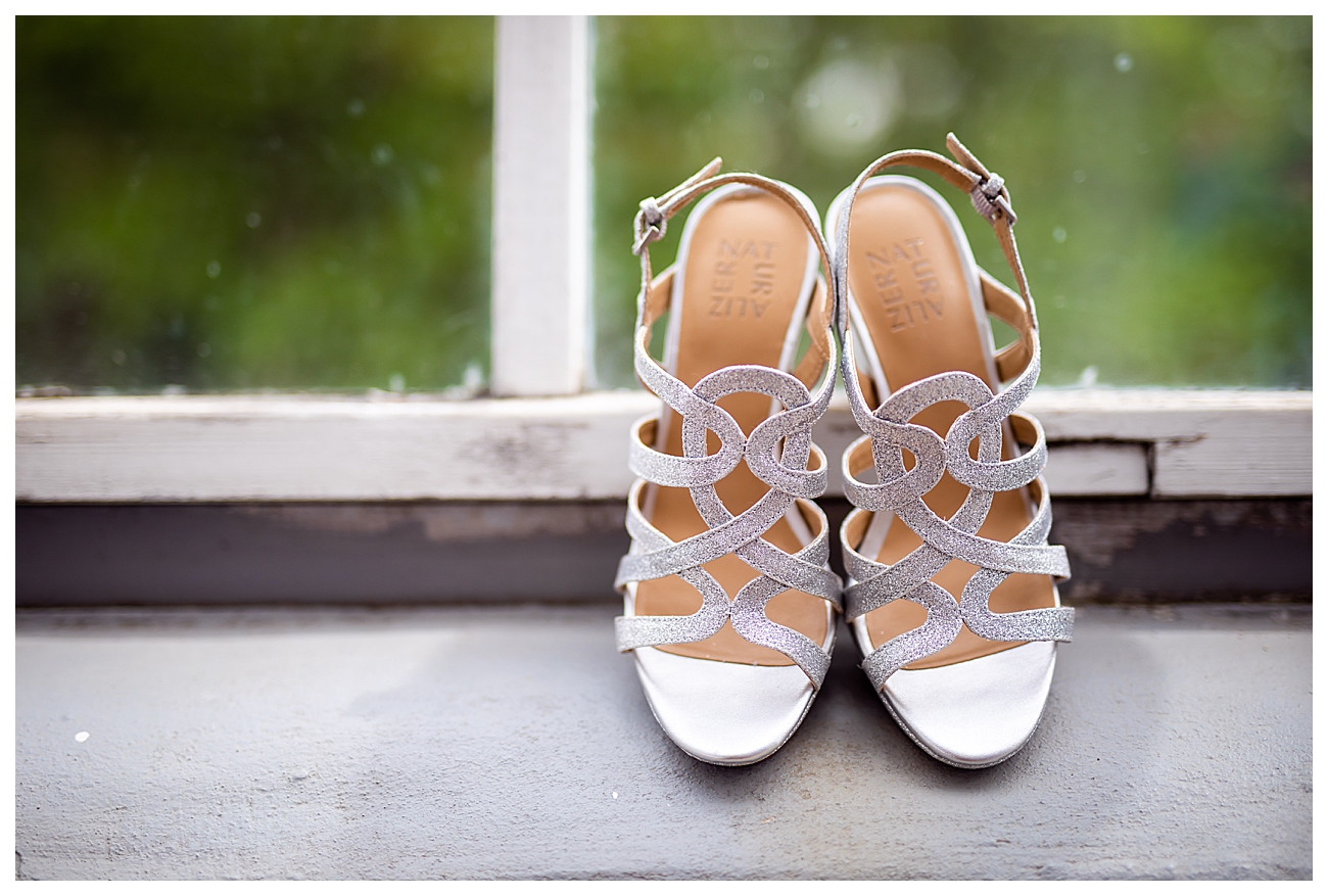 sparkly silver wedding high heels