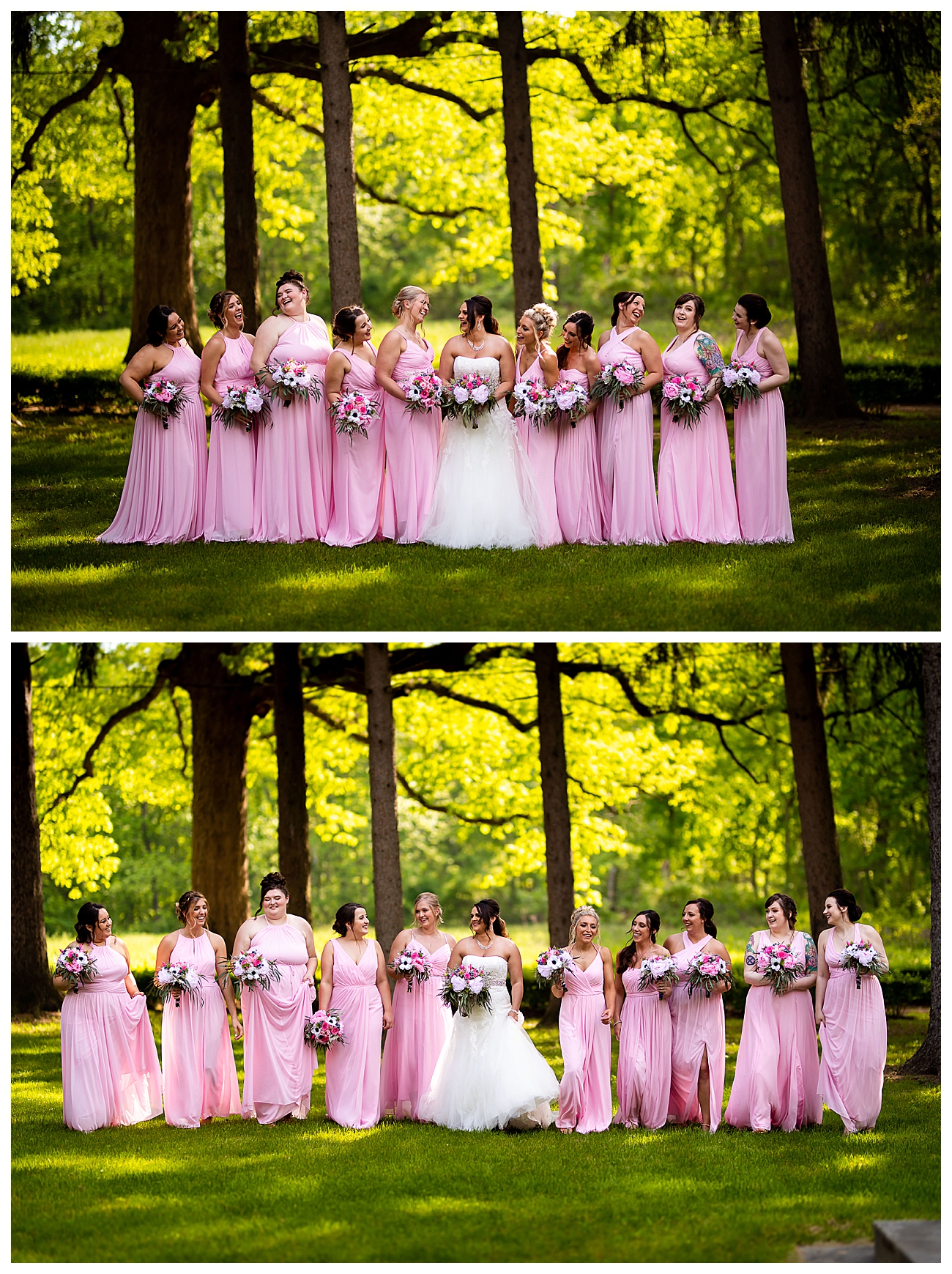 pink summertime bridal party