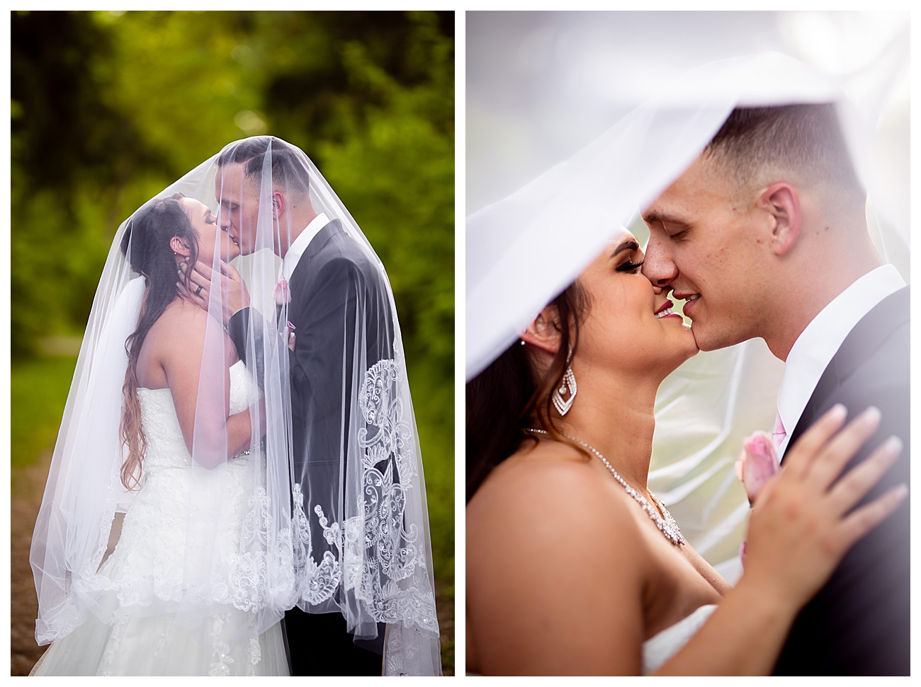 bridal portraits under wedding veil
