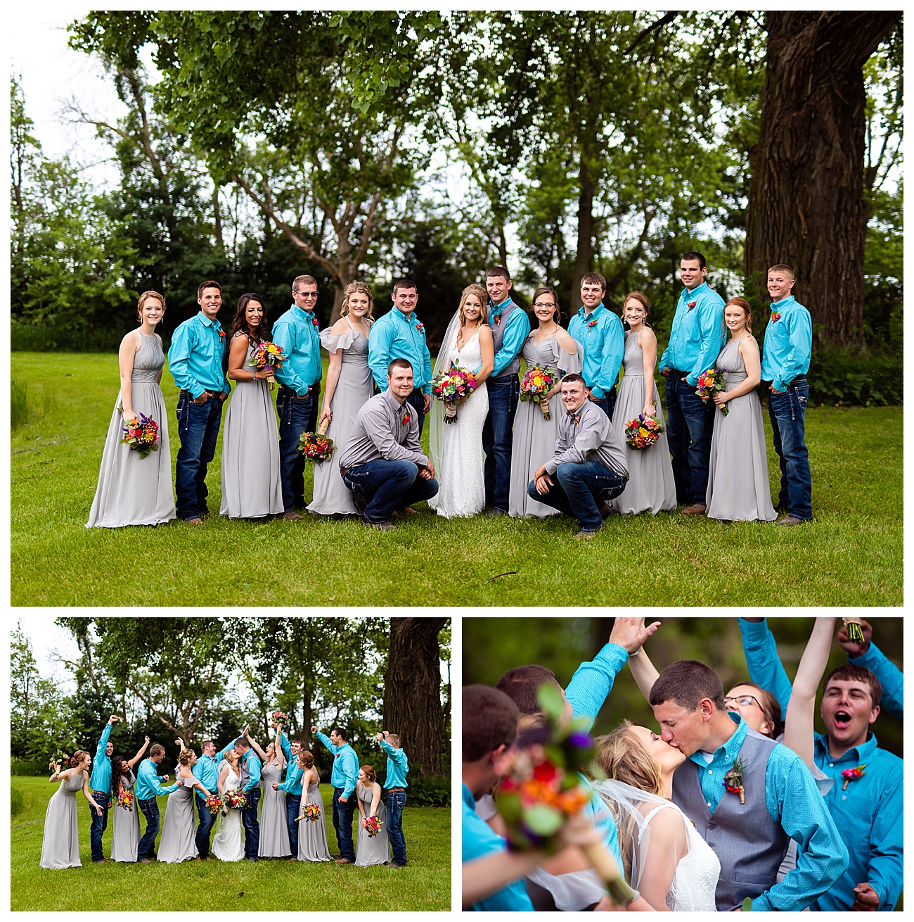 rustic inspiring turquoise wedding party