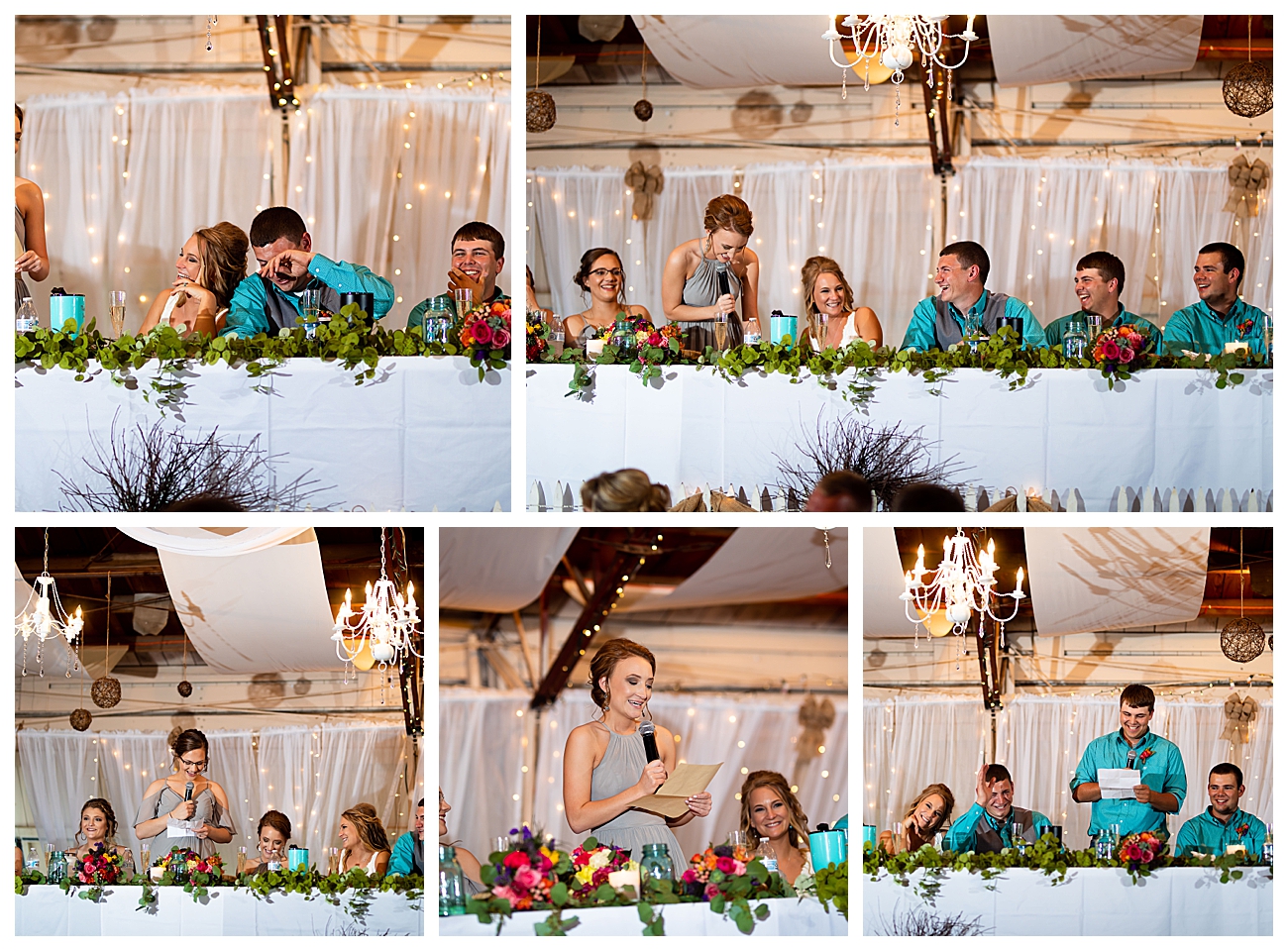 turquoise bridal party speeches