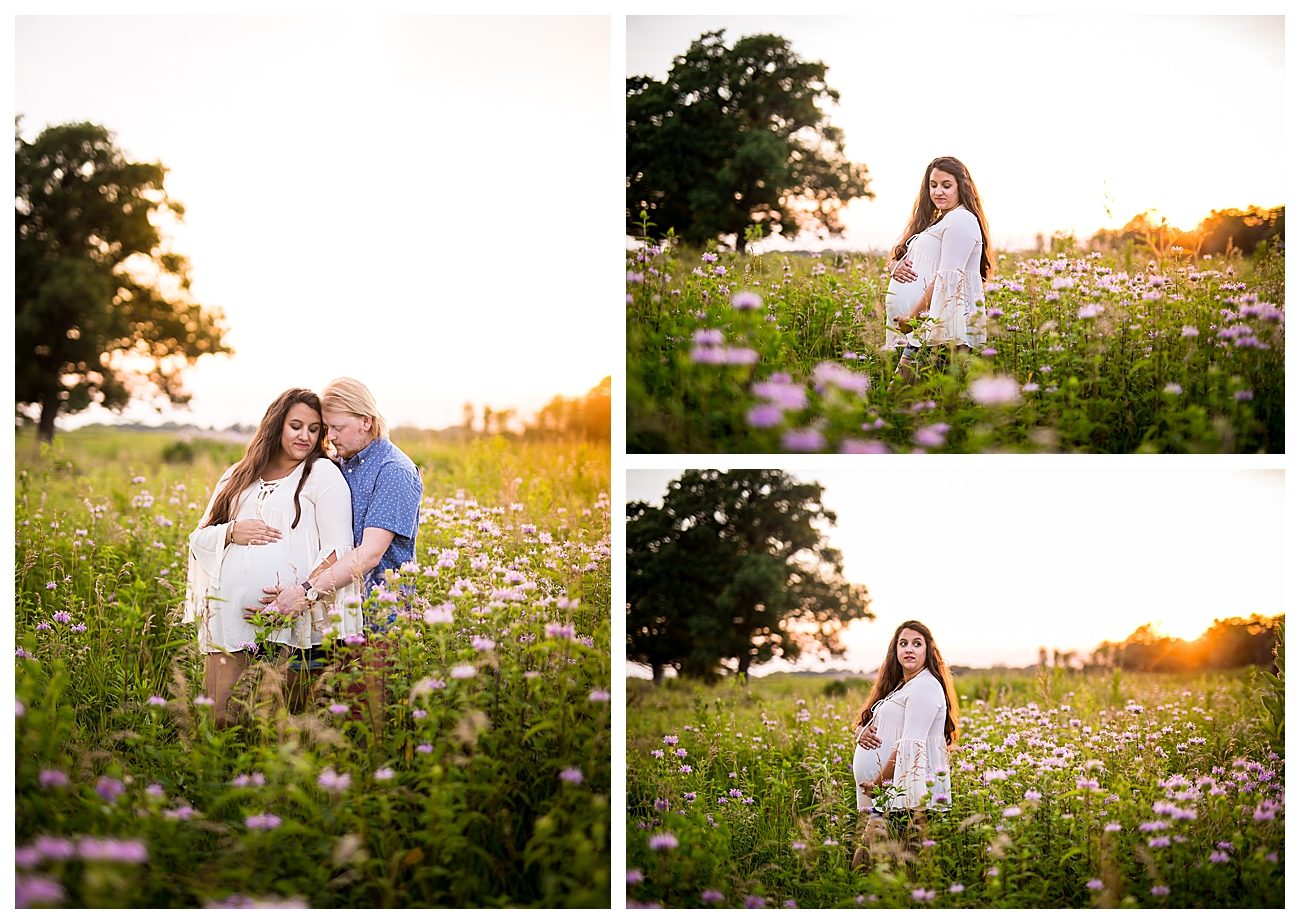 floral field maternity session 
