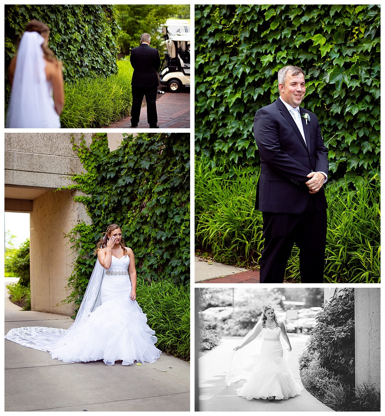 ivy wall first look bride and groom
