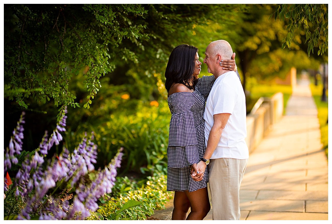 summer ivy sunset engagement session downtown urbana