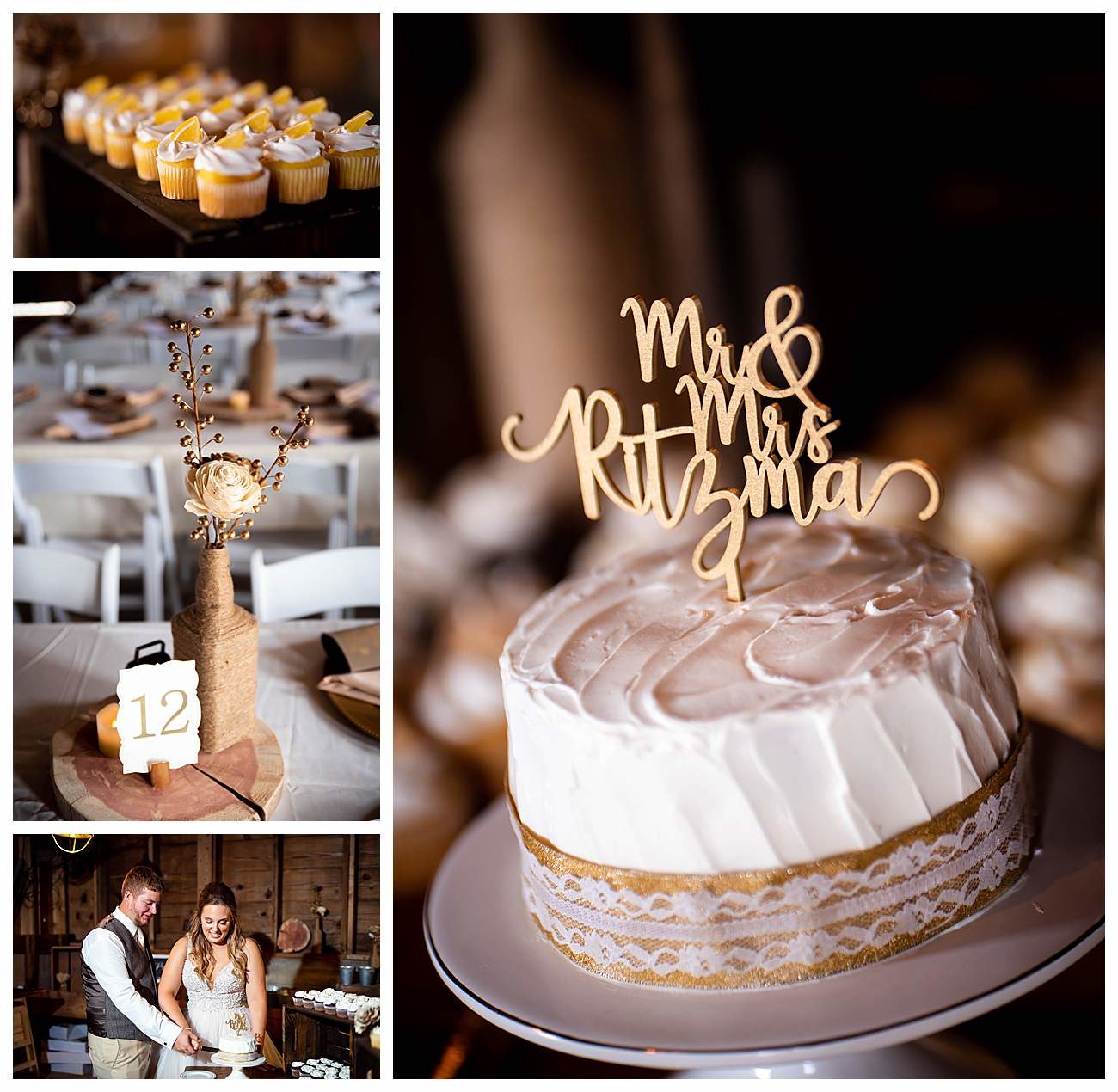 country rustic wedding reception details