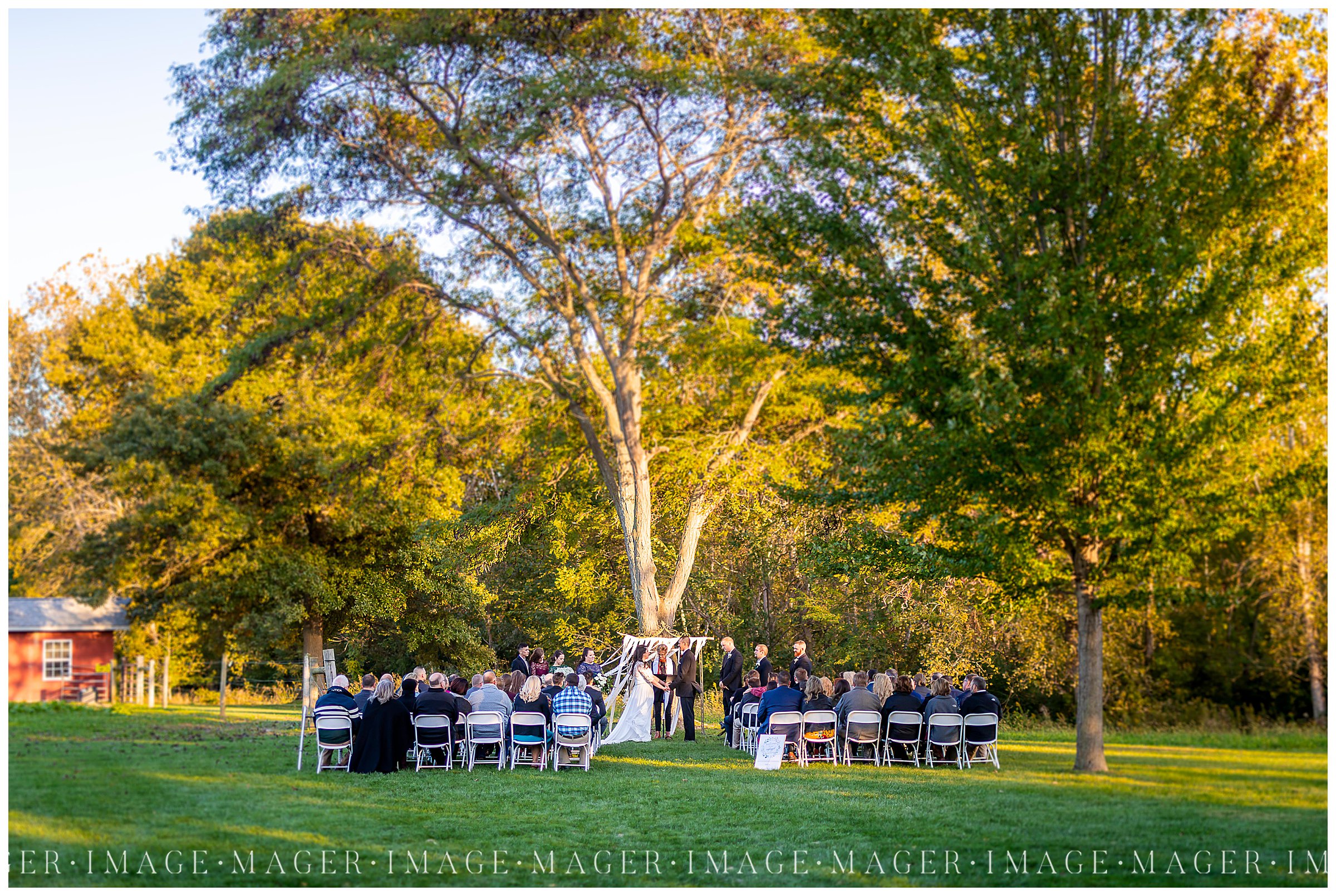 fall outdoor sunkissed wedding